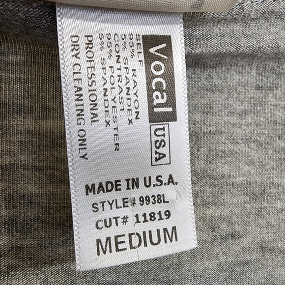 Vocal Gray Women's Rhinestone Bling Skull Floral Long Sleeve Medium Made in USA - Picture 14 of 14